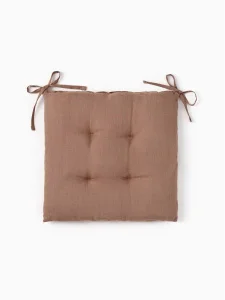 Подушка на стул "Этель" Woody 42×42см коричневая 100% лён 10494062 *1