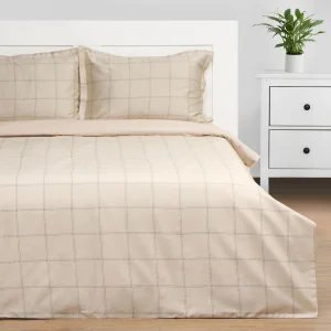 КПБ Этель 2 сп Cage: beige, 175х215 см, 200х215 см, 50х70+3 см-2 шт, мако-сатин, 114г/м2 10060123