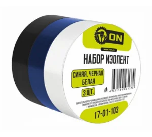 Изолента ПВХ 15мм 7м упак-3шт (синяя черная белая) 17-01-103 V