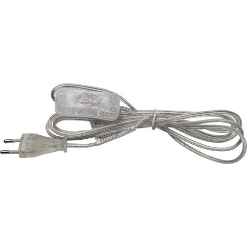 Сетевой шнур с выключателем 230V 2м прозрачный DM107 (Feron)  1