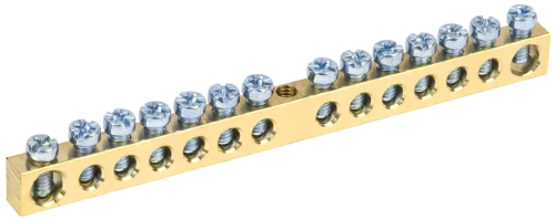 Шина PEN  земля-ноль  6х9мм 14 1 (14групп креп. по центру) YNN10-14-100 (IEK)  10