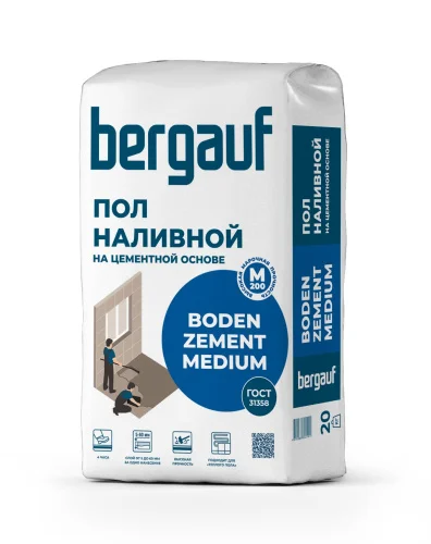 Пол наливной Boden Zement Medium 5-60мм 20кг Bergauf  1 56 (85503)