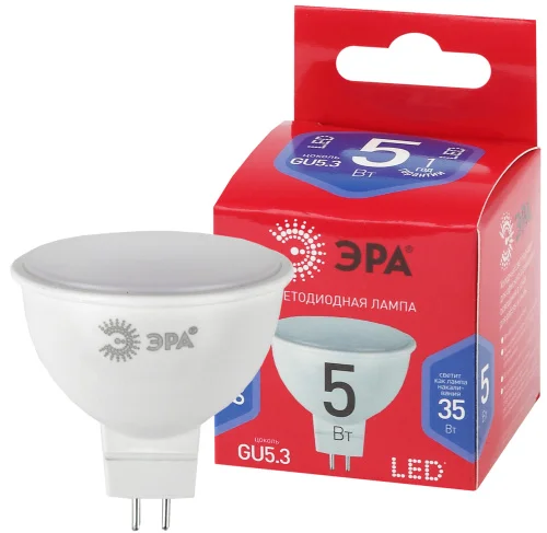 Лампа GU5.3 5Вт 400Лм 6500К LED MR16-5W-865-GU5.3 R Б0045349 (Эра)  1 10