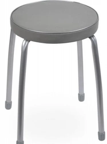 Табурет  Фабрик-2  с мяг. кругл. сидением 4-е металл. опоры серый ТФ02 С (Ника)  10