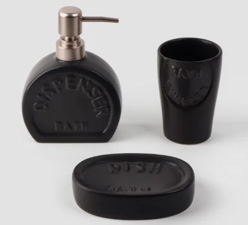 Набор аксессуаров для ванной комнаты  Легенда  (керамика, пластик 3 предмета) серый 5459651 (Savanna