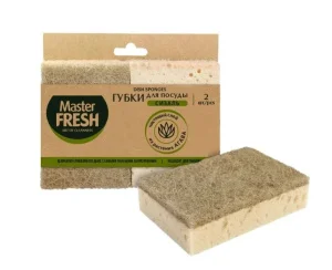 Губки д/посуды "Master FRESH" из АГАВЫ ЭКО XXL-размер крупнопористый поролон уп-2 шт ARVI000194 *1