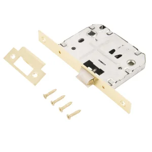 Защёлка АЛЛЮР АРТ L7050S PB золото планка18мм без ручек с фиксатором