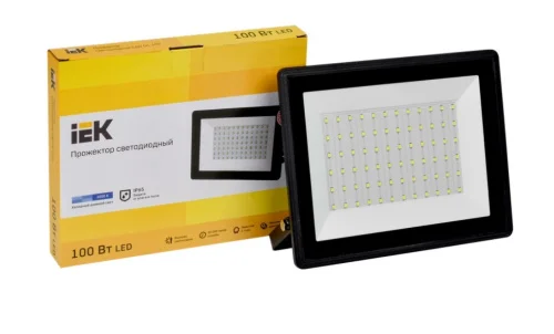 Прожектор светодиодный СДО 06-100 6500К IP65 черн.100Вт IEK LPDO601-100-65-K02  5