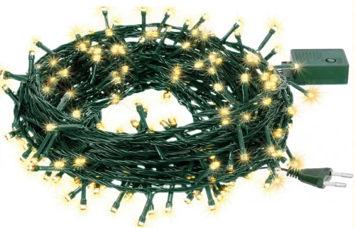 Гирлянда VEGAS «Нить» 10м IP20 100 теплых LED ламп контроллер 8 режимов зеленый провод 220v 55062  1