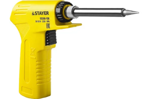 Электропаяльник ProTerm 30Вт+130Вт, 2 в 1, с пистолетной рукояткой, конус, керамический нагреватель