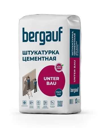 Штукатурка цементная для фасада и цоколя Unter Bau, Вergauf, 25 кг  1 56 (47885)