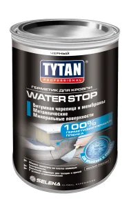 Герметик для кровли WATER STOP черный 1,8кг 17768 (Tytan Professional)