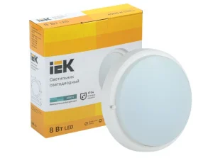 Светильник светодиодный ДПО 4001 8Вт 4000К IP54 круг бел. IEK LDPO0-4001-8-4000-K01