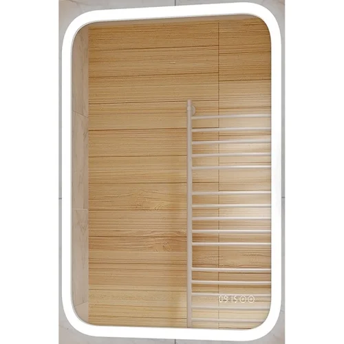 Зеркало  Glamour  LED 600x800мм с подогревом сенсором и часами ЗЛП264 (Континент)  1