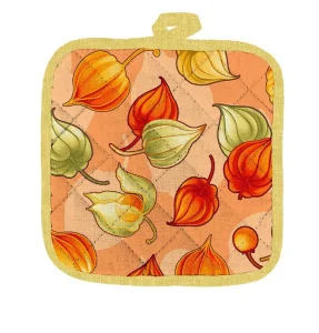 Прихватка рогожка 18х18 Vse DOMA рис 60244-1 Физалис