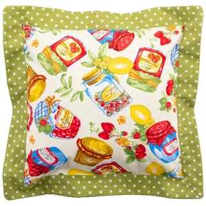Подушка декоративная  "джем" 40х40см хлопок 100% шампань+зелёный