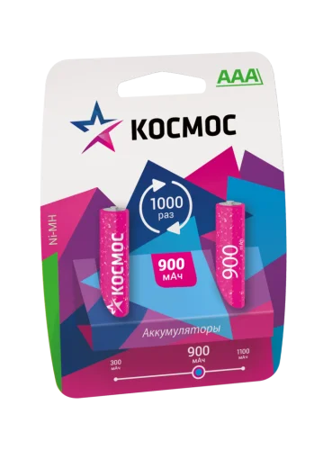 Аккумулятор AAA R03 NI-MN BP-2 (упак 2 шт) 900mA KOCR03NIMH (Космос)  12