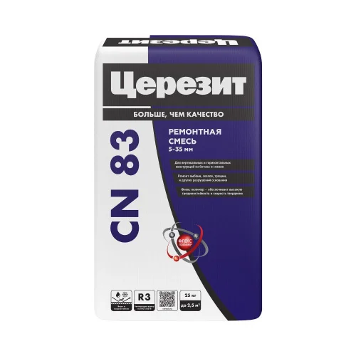 Смесь CN 83 Церезит ремонтная для бетонных полов и стяжек,5-35м 25 кг  1 48 (792207)