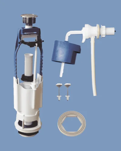 Арматура д бачка унитаза (1 кнопка выпуска метализ., бок. подводка) А 105.56.14.3 АБ 68.54.14.3  (Ук