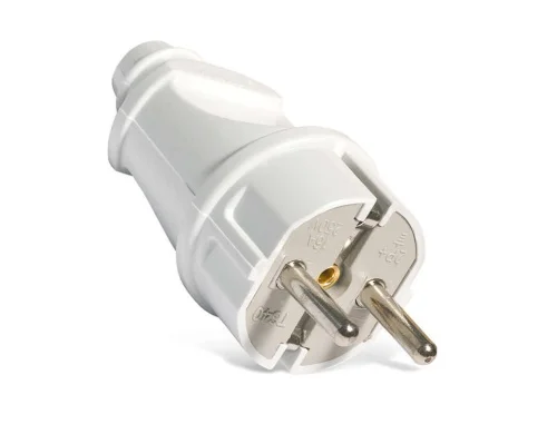 Вилка электрич. с зазем прям. бел. 16А 250В (еврослот) А101 (UNIVersal)  25