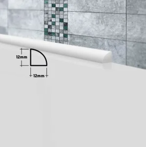 Плинтус акриловый 12х12х750мм правый R=12, искусственный камень П-К-12, белый 104