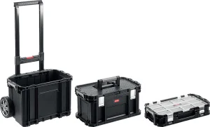 Ящик для инструмента пластиковый с мет. замком 564х373х700мм 22  два ящика и органайзер Keter Smart