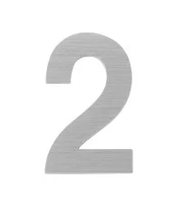 Цифра "2" самоклеящаяся FUARO SS304 (50х30) SSC сатинированный хром *6