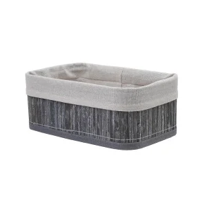 Корзина стеллажная "Бамбук", Д260 Ш160 В100, пепельный, белый Shan-18S