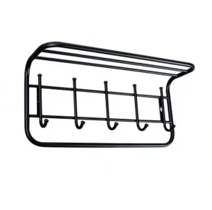 Вешалка настенная с полкой 60см 5 крючков черная ВСП 6 Ч (ЗМИ)  1