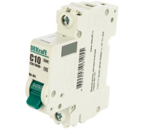 Выключатель автомат. модул. 1п C 10А 4.5кА ВА-101 11053DEK (DEKraft)  12
