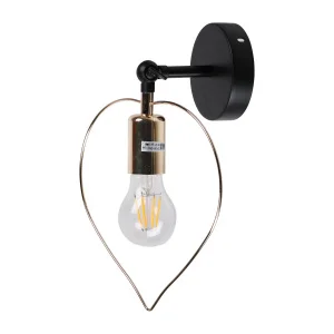 Бра лофт черный золото сердце 10158 1wBK+GD (ЭкономСвет)  1