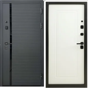 Дверь входная металлическая 10 см [1] Б 960х2050 правая 2-сув. пан графит сер/пан 9019-1.TD10-1 с фурн. (М040352)