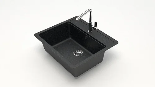 Мойка иск. камень черная матовая 570x505х200мм 9 Q4 (Agata)  1