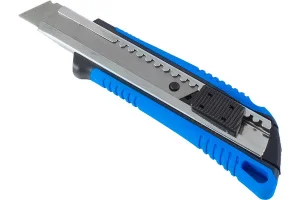 Нож выдвижной усиленный 18мм автофиксатор двухкомпонентная ручка РемоКолор 19-0-009  1