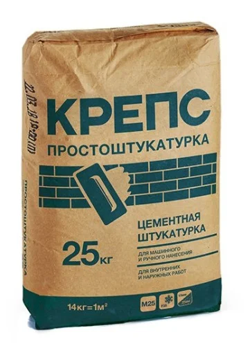 Штукатурка Простоштукатурка КРЕПС для внутр наруж работ 25кг  1 56
