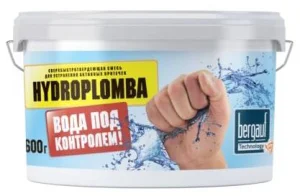 Гидроизоляция быстротвердеющая для остановки течей Bergauf Hydroplomba  0,6кг  1 12