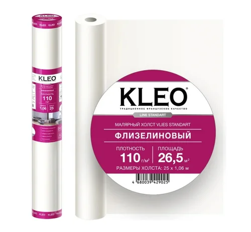 Малярный флизелин холст KLEO VLIES 110 стандарт 25х1,06м 110гр м2  1 4