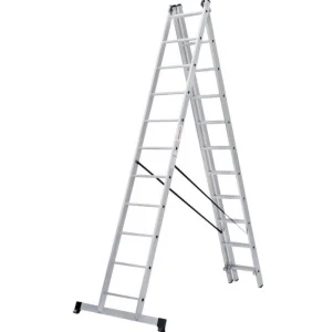 Лестница 11 ступеней 3-секционная алюминиевая Новая Высота NV 1230 1230311 *1