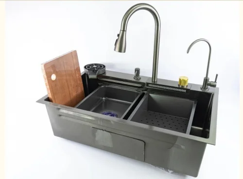 Мойка нерж. сталь многофункциональная 750х460х220мм графит FSC003Q (Fmark)  1 5