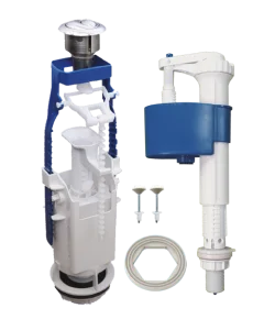 Арматура д бачка унитаза (2 кнопки выпуска метализ., нижн. подводка) АБ 77.59.14.3  (Уклад)  1 18