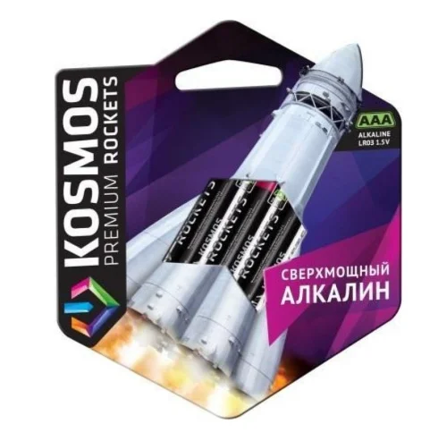 Элемент питания алкал. AAА LR03 (упак 4 шт) KOSLR03ROCKETS4BL premium ROCKETS (Космос)  1 24