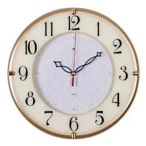 Часы настенные "Классика с узором" d=32,5см корпус золото Рубин 3328-103 *1