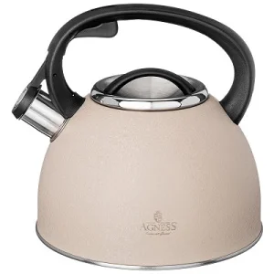 Чайник Agness "Beige" 2,5л со свистком индукционное дно 907-250 *1/12