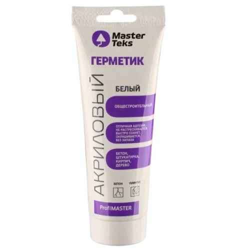 Герметик акриловый MasterTeks ProfiMaster общестроительный белый 250мл 9782210 9613122  1 12