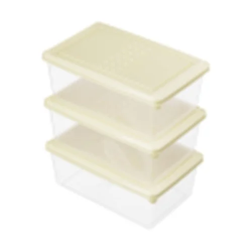 Комплект контейнеров для продуктов  Asti  прямоугольных 1,05л х 3 шт. (светло-бежевый)