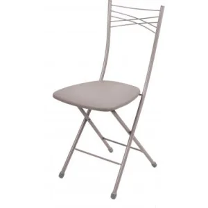 Стул  Ника  складной с мяг. сидением, 4-е металл. опоры ССН1 4 серо-розовый (Ижевск)  2