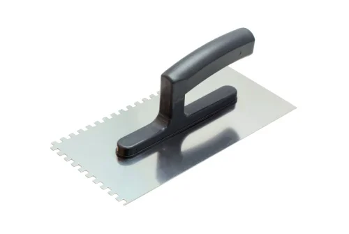 Кельма затирочная нержавеющая 270х130мм прямоугольная зубчатая зуб 6х6мм деревянная рукоятка Rost Fr