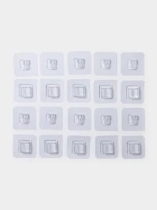 Крючки двойные самоклеящиеся 5,7х5,7х1см прозрачные, 10шт 10058588 *1