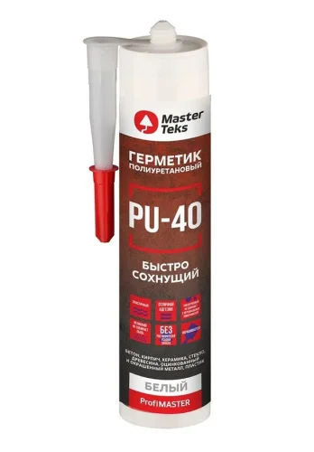 Герметик полиуретановый MasterTeks PU-40 быстросохнущий белый 280мл 9781801  1 12