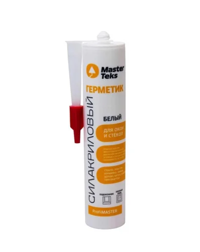 Герметик силакриловый MasterTeks для окон и стекол белый 290мл 9613004 9613104  1 12